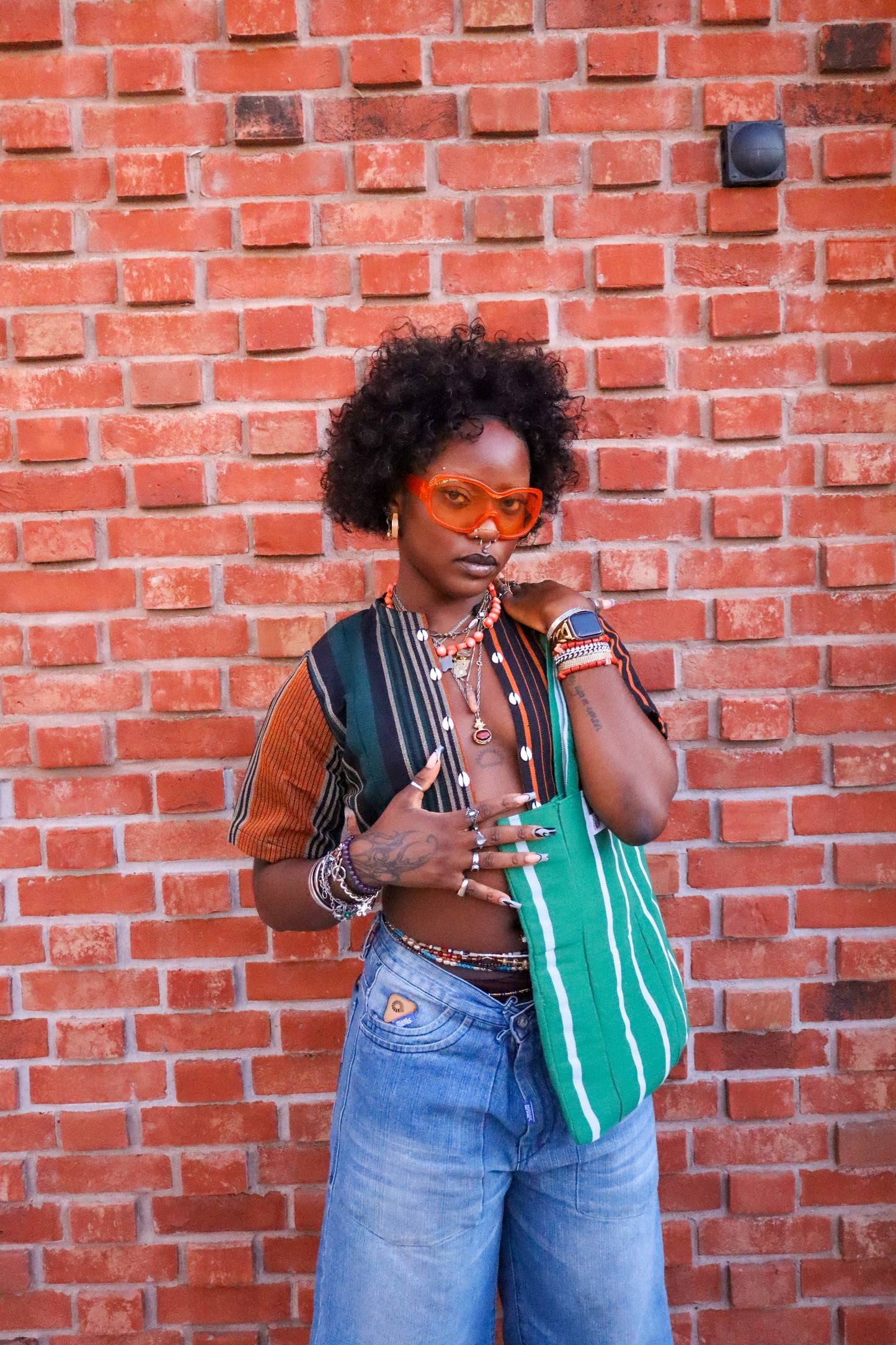 Indigenous Emerald Stripes Tote