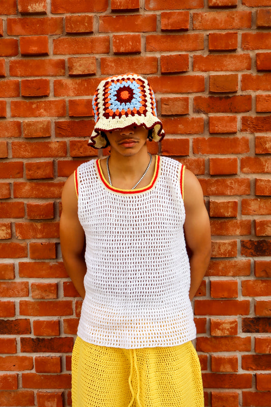 Retro Patchwork Bucket Hat